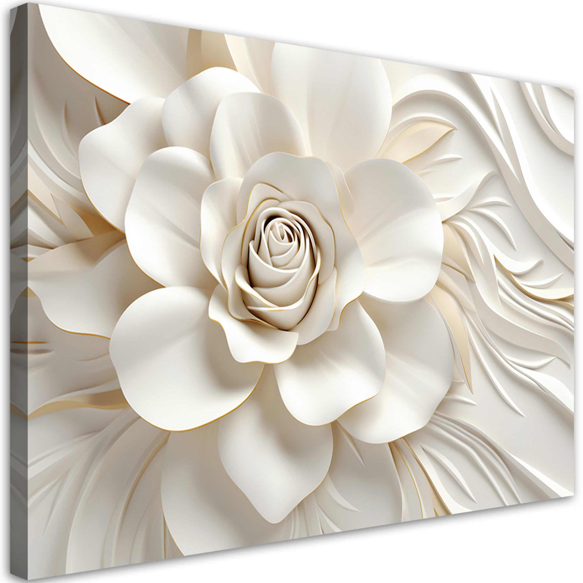 BILD Weiße Blume 3D 100x70cm - Weiß, Textil (100/70cm) - Feeby