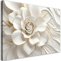 BILD Weiße Blume 3D 100x70cm - Weiß, Textil (100/70cm) - Feeby