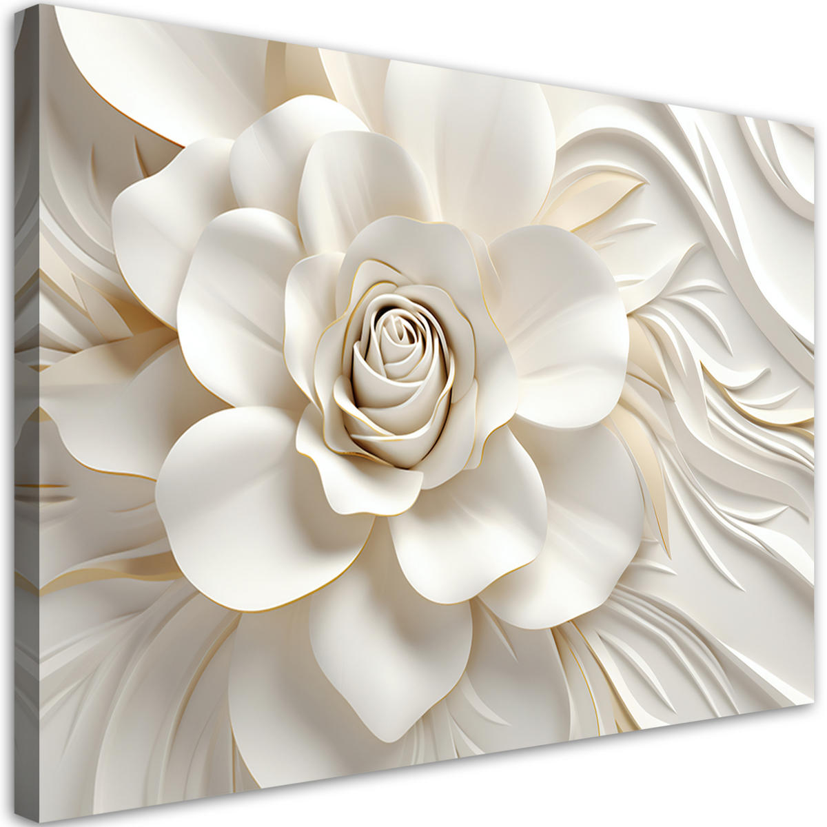 BILD Weiße Blume 3D 100x70cm - Weiß, Textil (100/70cm) - Feeby