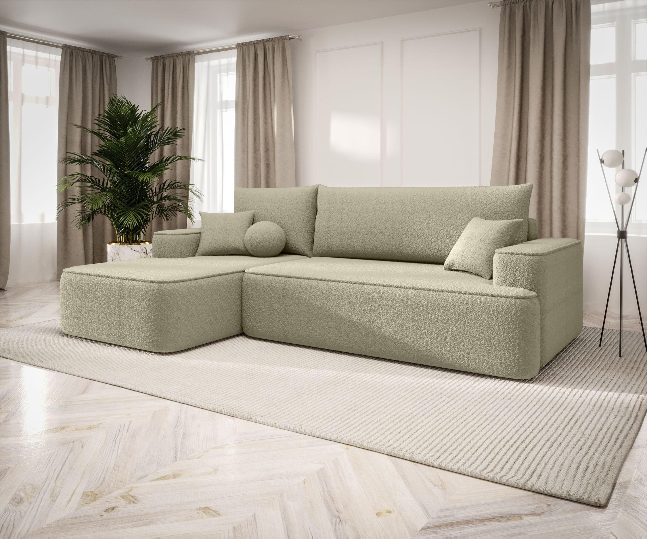 ECKSOFA mit Schlaffunktion FIGO Quelle 06 Links - Beige, Textil (250/150cm) - Bedante