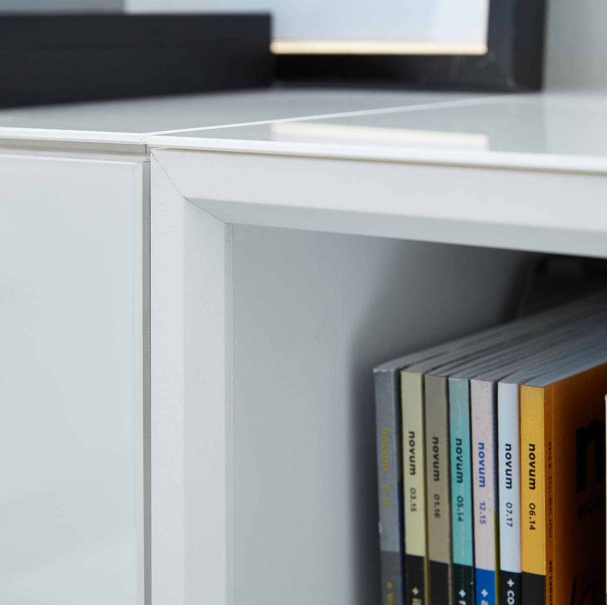 BÜRO-SET MUENCHEN 3-teilig Weiß | 2 Kommode x Regal | Glas Front & Abschließbar - Weiß, Holzwerkstoff/Metall (240/120/37cm) - KADIMA DESIGN