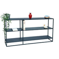 KONSOLENTISCH Metall Schwarz mit 3 Ebenen 140 x 70 x 25 cm - Schwarz, Metall (140/70/25cm) - DanDiBo
