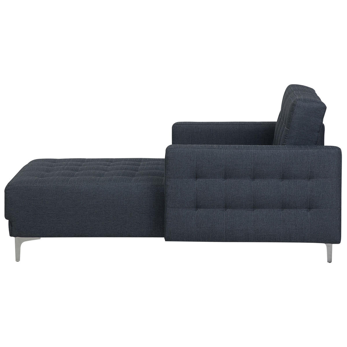 CHAISELONGUE Polsterbezug dunkelgrau/silber Aberdeen - Dunkelgrau/Silberfarben, Textil (107/83/168cm) - Beliani