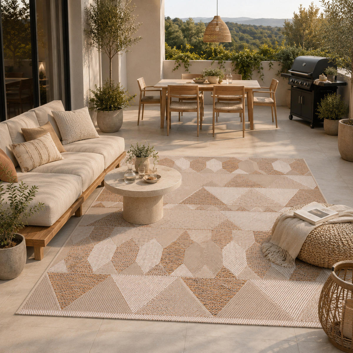 PANAMA IN- UND OUTDOOR TEPPICH - Taupe, Textil (160/235cm) - Pergamon