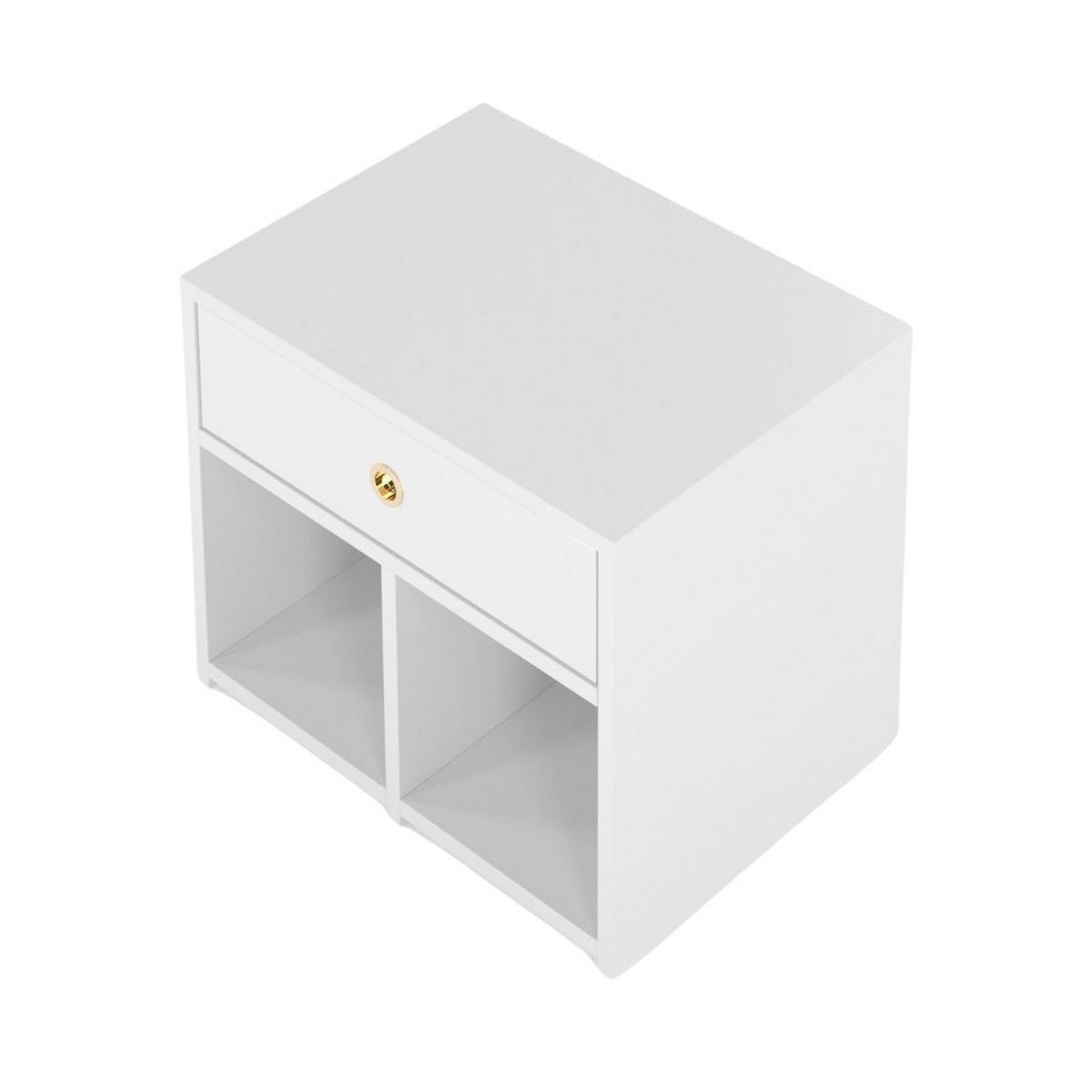 SCHRANK Mirage, mit goldenem Griff, Weiß - Weiß, Holzwerkstoff (54.1/40/46.2cm) - Dancan