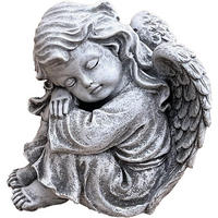 STEINFIGUR sitzender Engel Sophie Steinguss, frostfest - Grau, Stein (13/17/11cm) - stoneandstyle