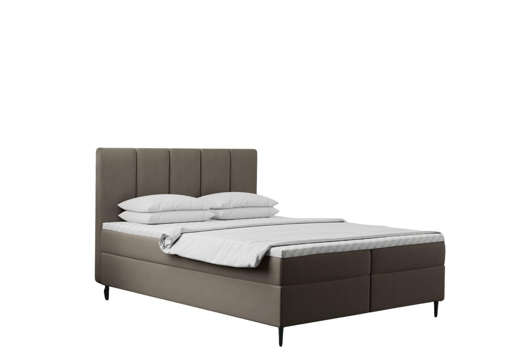 BOXBETT Mit Bettkasten Und Matratze POEL Hellgrau 180x200 cm H3-Bonell - Mooreichefarben/Hellgrau, Holz/Holzwerkstoff (180/200cm) - Kaiser Möbel