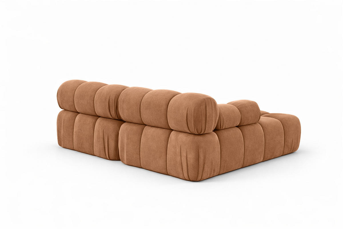 ECKSOFA L-Form Mini II Modular, Veloursstoff Salvador, Dunkelbeige, Links, Selia - Beige, Holz (190/160cm) - Kaiser Möbel