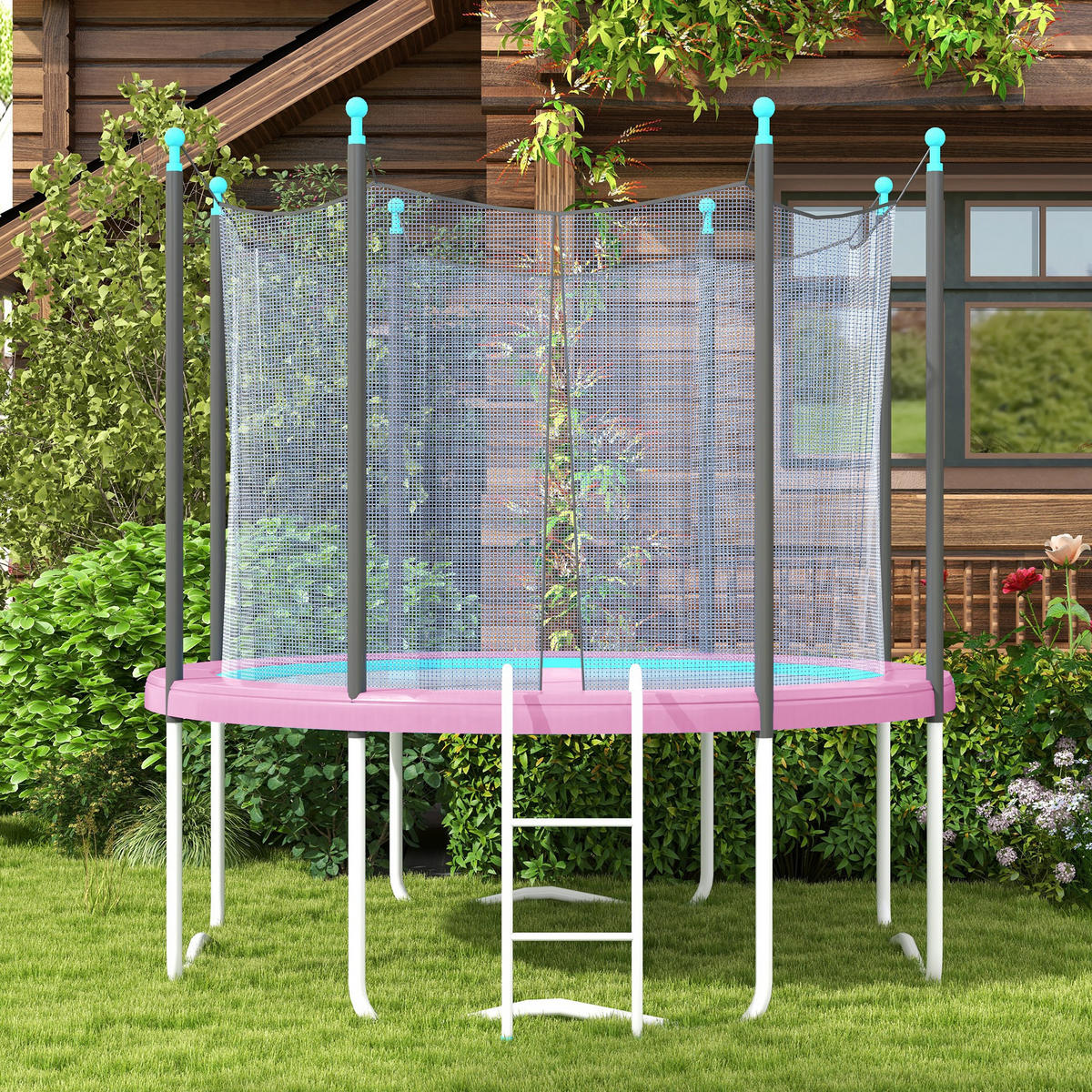 TRAMPOLIN-RANDABDECKUNG Kunststoff PE Rosa - Rosa, Kunststoff (305/305cm) - SPORTNOW