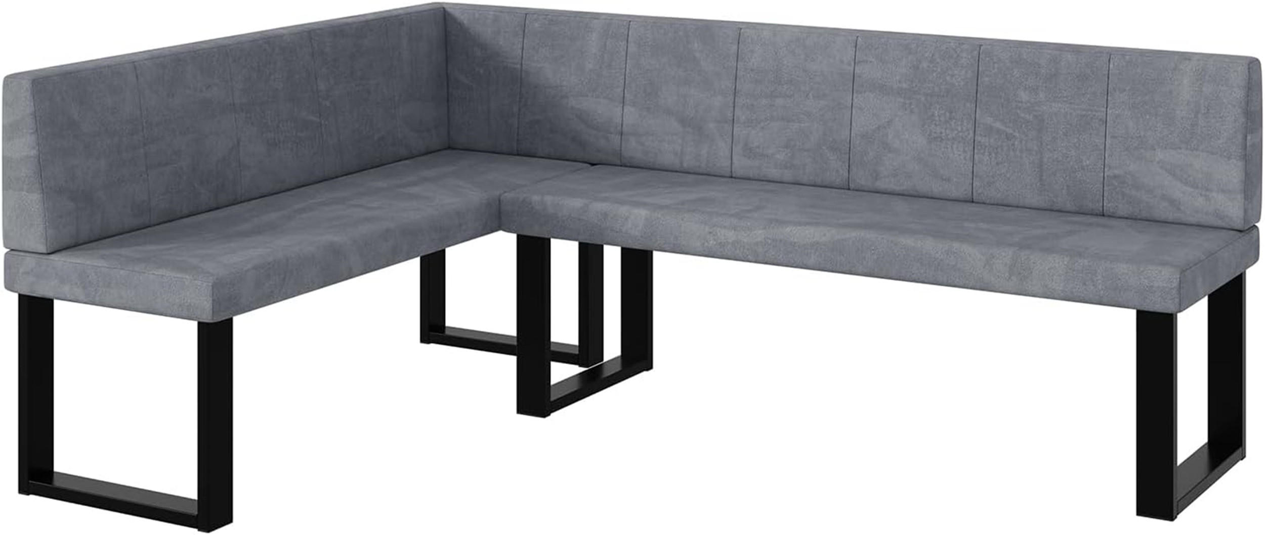 ECKBANK PETER_U - Grau, Textil (142/196cm) - Meblini