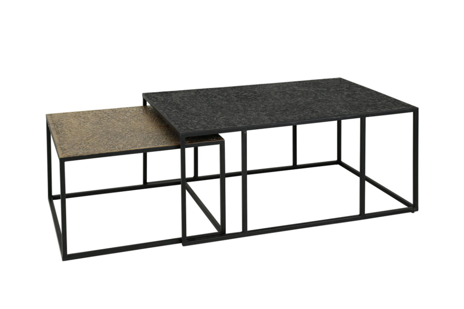 COUCHTISCH-SET ABUNA Multicolor Metall - Multicolor/Schwarz, Metall (90/60/40cm) - KAWOLA