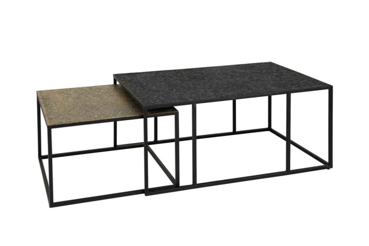 COUCHTISCH-SET ABUNA Multicolor Metall - Multicolor/Schwarz, Metall (90/60/40cm) - KAWOLA