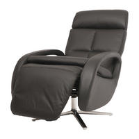 RELAXSESSEL Schwarz - Schwarz, Leder (70/109/147cm) - MCW