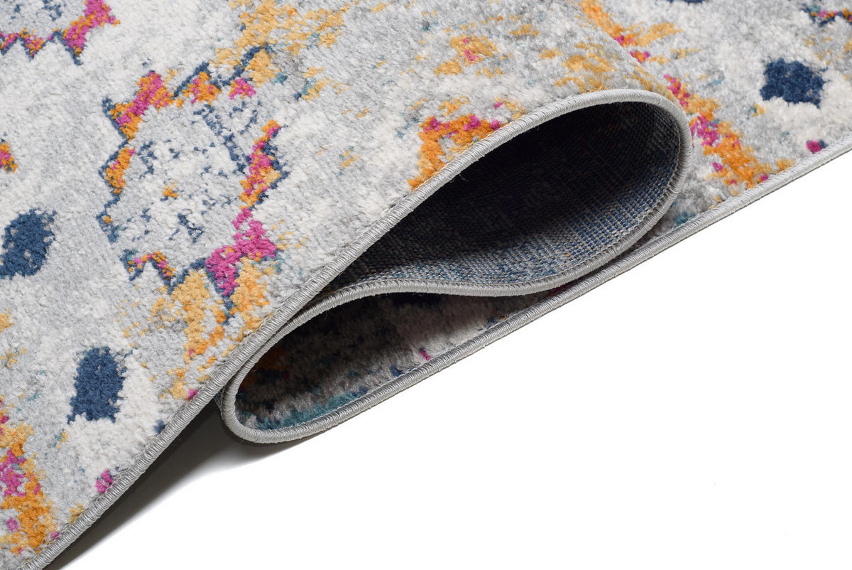 TEPPICHLÄUFER LAZUR Weiß Dunkelblau 70/100 cm - Dunkelblau, Textil (70/100cm) - Tapiso