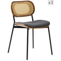 STUHL 2er-Set Kunstleder Schwarz - Schwarz, Textil (46/75/55cm) - Nordlys