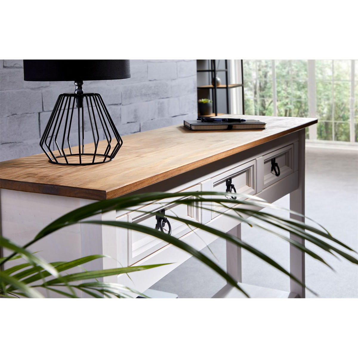 KONSOLENTISCH CAMPO - Weiß/Braun, Holz (32/122/73cm) - CARO-Möbel