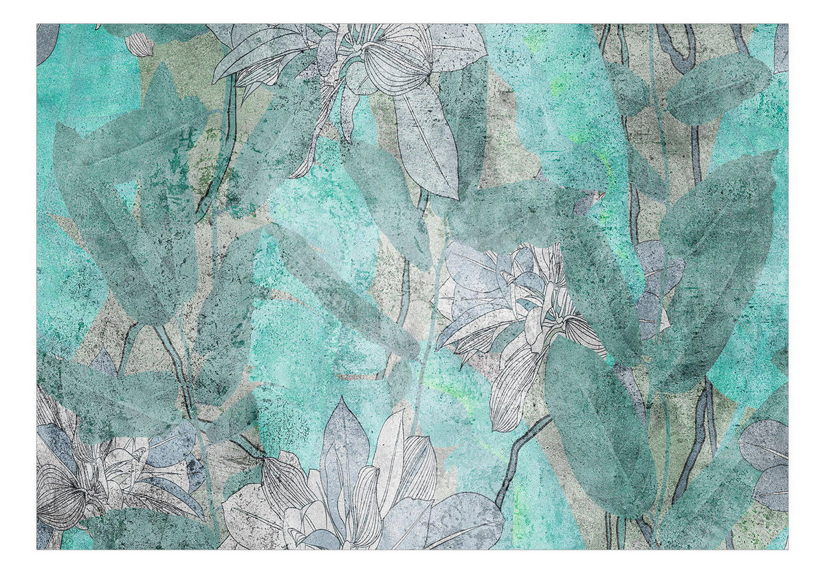 VLIESTAPETE Grün 250/175 cm - Grau/Grün, Textil (250/1cm) - KUNSTLOFT