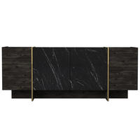 SIDEBOARD Veyron Rebab Braun Dunkelgrau ( Marmor Optik ) - Goldfarben/Braun, Holzwerkstoff/Metall (180/75.5/46.6cm) - moebel17