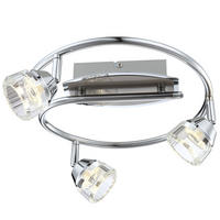 LED DECKENLEUCHTE LILIJA Chrom Silber - Silberfarben, Glas (30/30/16cm) - Globo Lighting