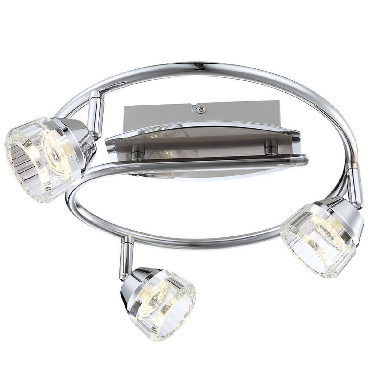 LED DECKENLEUCHTE LILIJA Chrom Silber - Silberfarben, Glas (30/30/16cm) - Globo Lighting