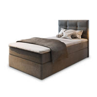 POSTEL BOXSPRING GLOS 90x200 cm, s matrací a úložným prostorem, šedá - šedá, kompozitní dřevo/textil (90/200cm) - MASSENO