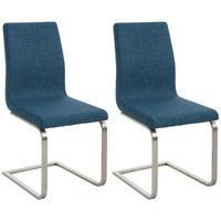ESSZIMMERSTÜHLE Belfort 2er Set 40x50x90 cm blau - Blau, Textil (40/90/50cm) - furnicato
