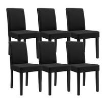 ESSZIMMERSTUHL-SET 6 TLG. Hamburg - Schwarz, Holz (42/90/48cm) - [en.casa]
