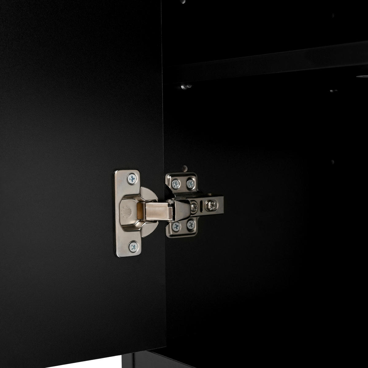 KÜCHENINSEL & Sideboard 110x68x97.5cm Schwarz mit Klappplatte & 2 Hockern - Schwarz, Holzwerkstoff (110/97.5/68cm) - Modfu