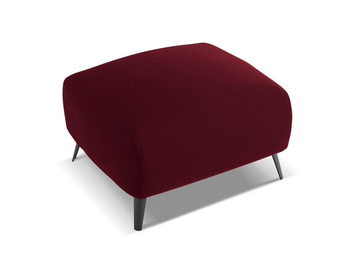 POUF Samt Stoff Rot - Bordeaux/Rot, Textil/Metall (65/44/65cm) - Makamii
