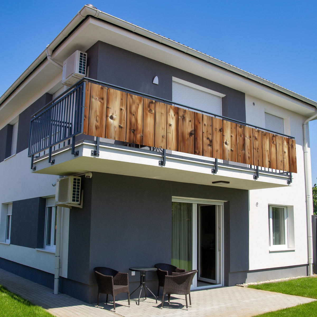 BALKON-SICHTSCHUTZ Holz - Regale - Braun - Buchefarben, Kunststoff (500/100cm) - MuchoWow