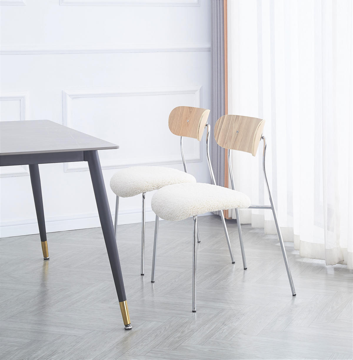 STUHL 2er-Set Stoff Grau - Grau, Textil (51.5/79/50.5cm) - Nordlys