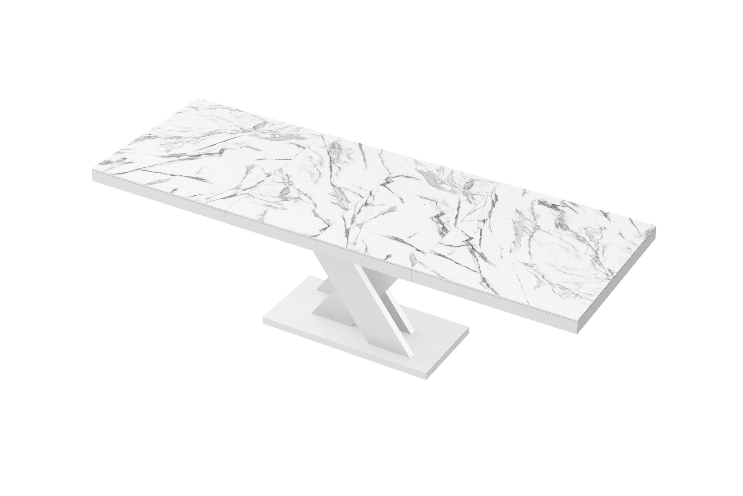 designimpex Esstisch Weiß Hochglanz, Weiß 160x75x89 cm