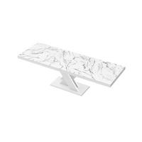 ESSTISCH Rechteckig Marmor Natur Weiß Hochglanz 120/89/75 cm - Weiß Hochglanz/Weiß, Holzwerkstoff (89/160/75cm) - designimpex