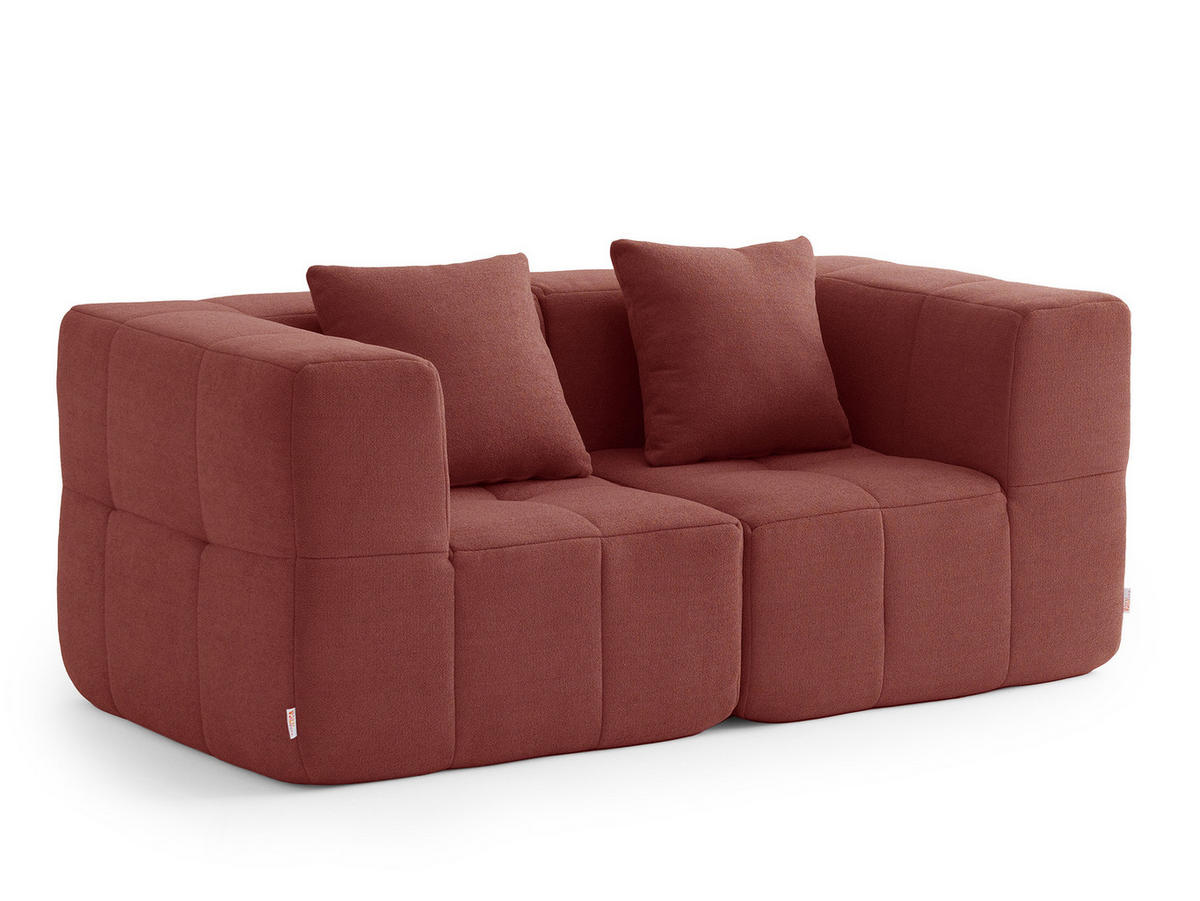 2-SITZER-SOFA Bouclé-Stoff Terrakotta-Rot - Terracotta, Textil (180/73/95cm) - MILYsofa