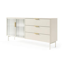 KOMMODE Kaschmir LUMIN Regale Schubladen 2D3S LED - Beige, Holzwerkstoff (181.3/82.6/39.3cm) - Sepro Meble