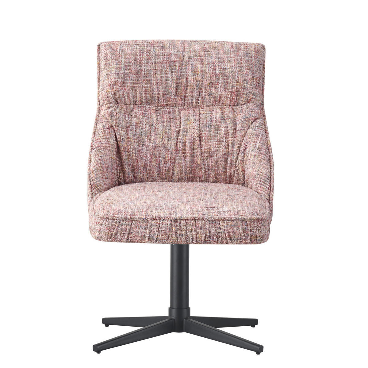 ESSZIMMERSTUHL LORENA 2er-Set - Hellrosa/Schwarz, Textil/Metall (49/83/62cm) - DUBI Möbel