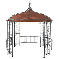 PERGOLA Almeria 330x300x300cm Rundpavillon Terrakotta-Braun - Orange, Metall (300/330/300cm) - BERLINLODGE