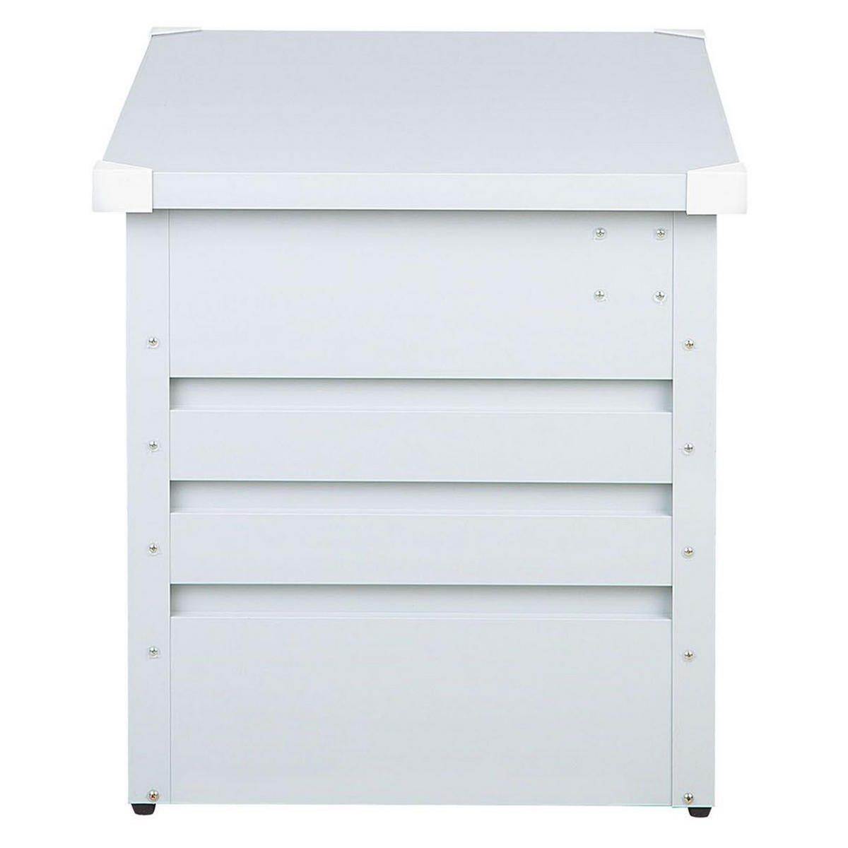 AUFLAGENBOX Stahl hellgrau 132/62 cm Cebrosa - Hellgrau, Metall (132/64/62cm) - Beliani