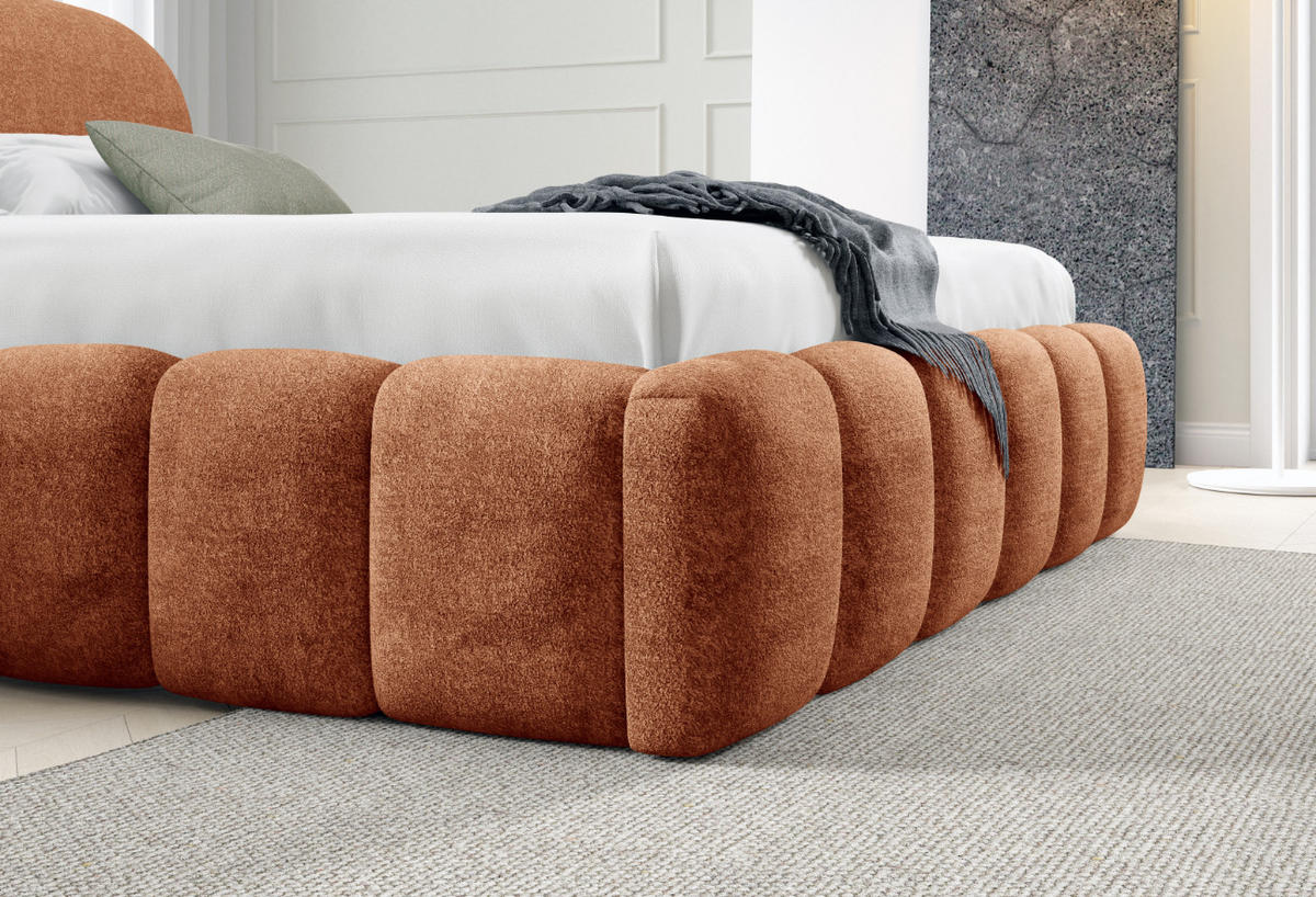 POLSTERBETT mit Stauraum 140x200 cm in Orange - Rostfarben, Textil (140/200cm) - Home Collective