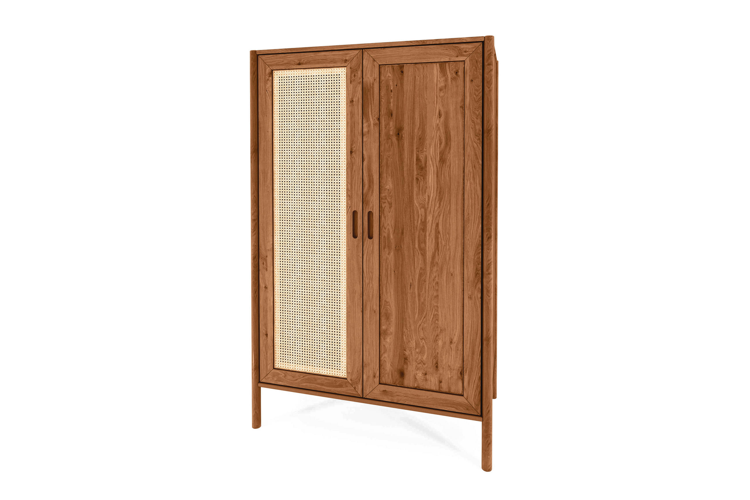 KLEIDERSCHRANK INA Wildeiche - Mokka, Holz (108/175/60cm) - byoak