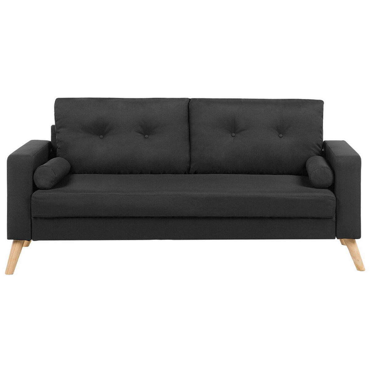 2-SITZER-SOFA Polsterbezug Schwarz Kalmar - Schwarz, Textil (182/88/74cm) - Beliani