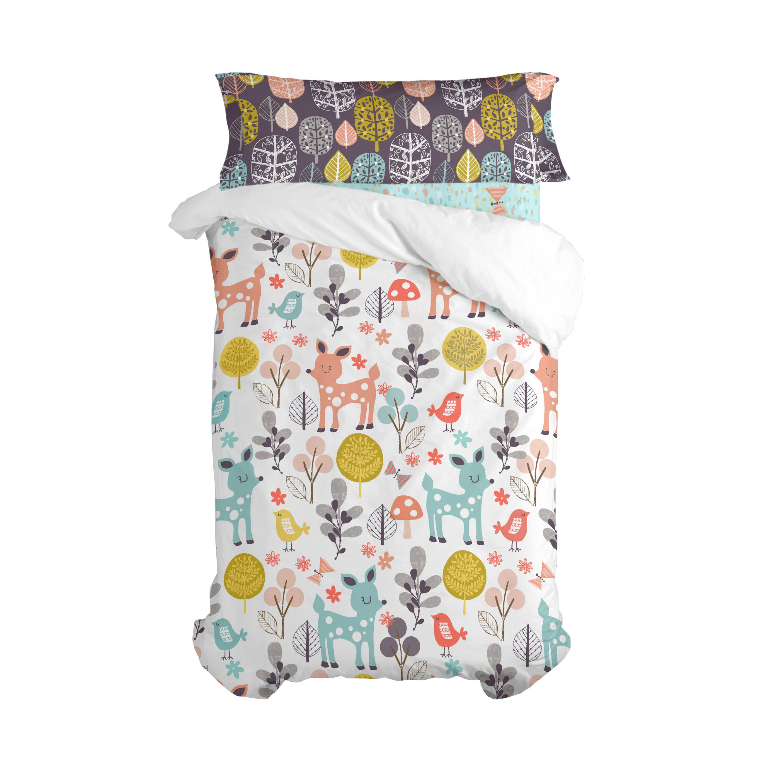 BETTBEZUG 2er-Set teiliges woodland 180x220 cm (komfortgrösse) mehrfarbig - Multicolor, Textil (180/220cm) - Happy Friday