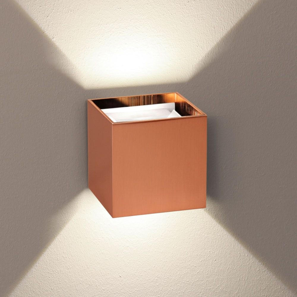 s.luce Led-Wandlampe Kupfer 10x10x10 cm