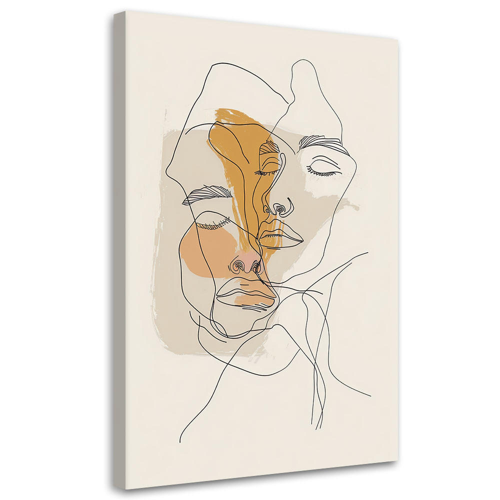 LEINWANDBILD Minimalistischer Umriss 40x60cm - Beige, Textil (40/60cm) - Feeby