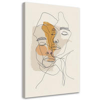 LEINWANDBILD Minimalistischer Umriss - Beige, Textil (40/60cm) - Feeby