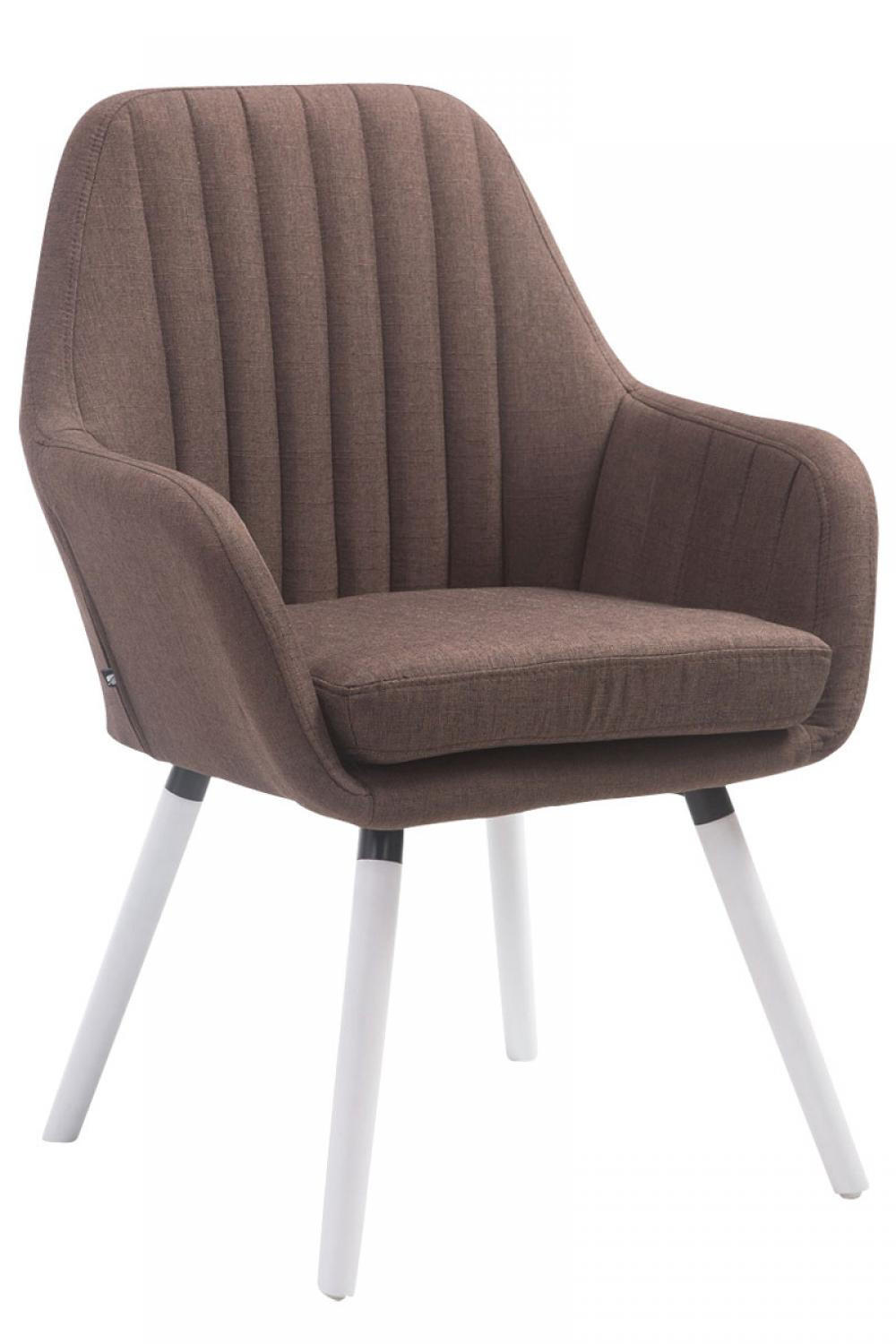 ARMLEHNENSTUHL Stoff braun - Weiß/Braun, Holz/Textil (67/93/58cm) - CLP