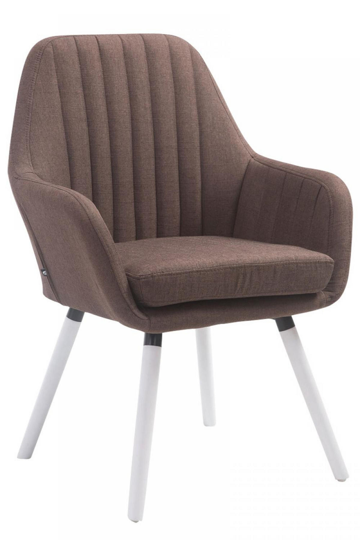 ARMLEHNENSTUHL Stoff braun - Weiß/Braun, Holz/Textil (67/93/58cm) - CLP