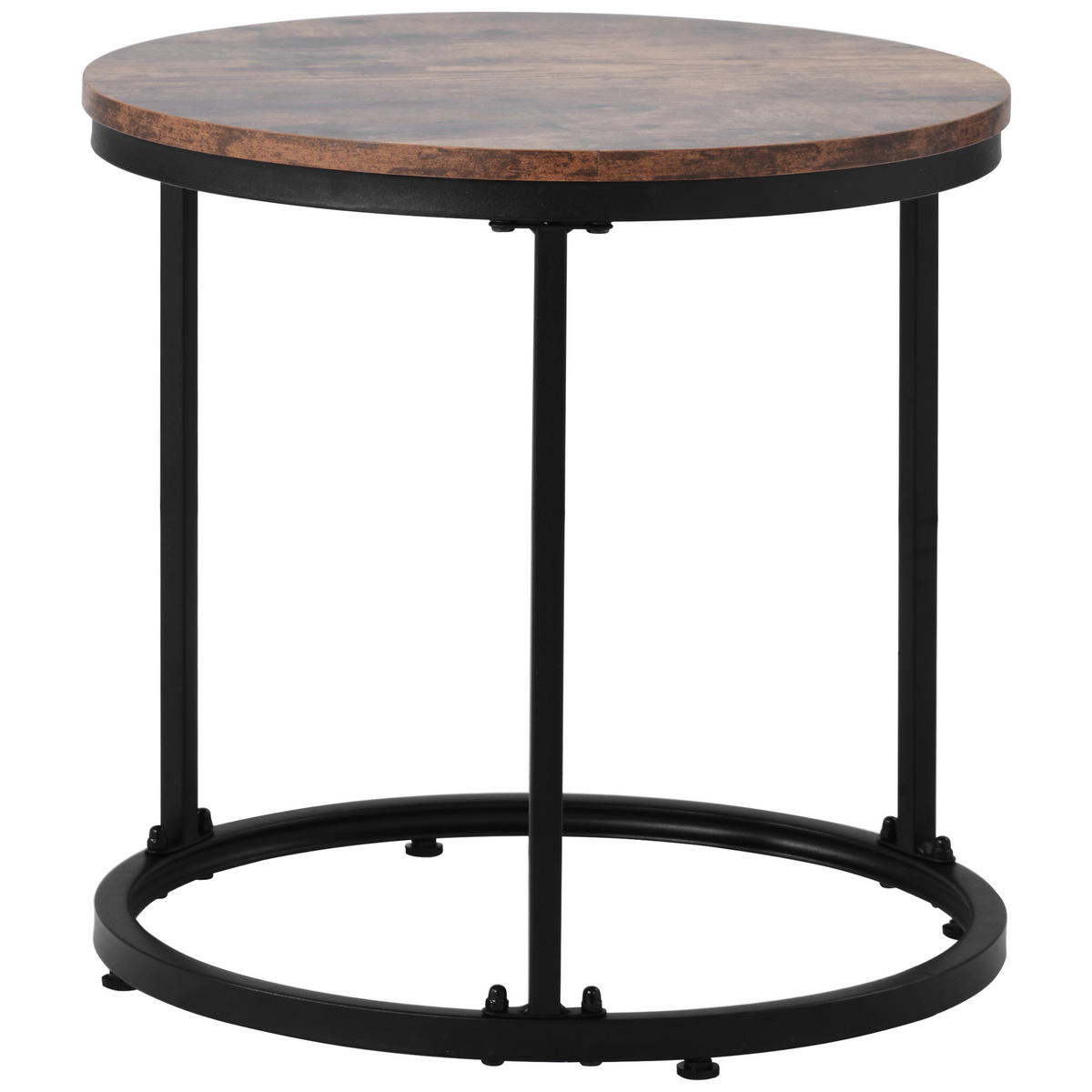 COUCHTISCH-SET 2er Nesting Braun Holzoptik mit Metallgestell aus MDF - Braun, Holzwerkstoff (70.5/70.5/50cm) - Luhomfu