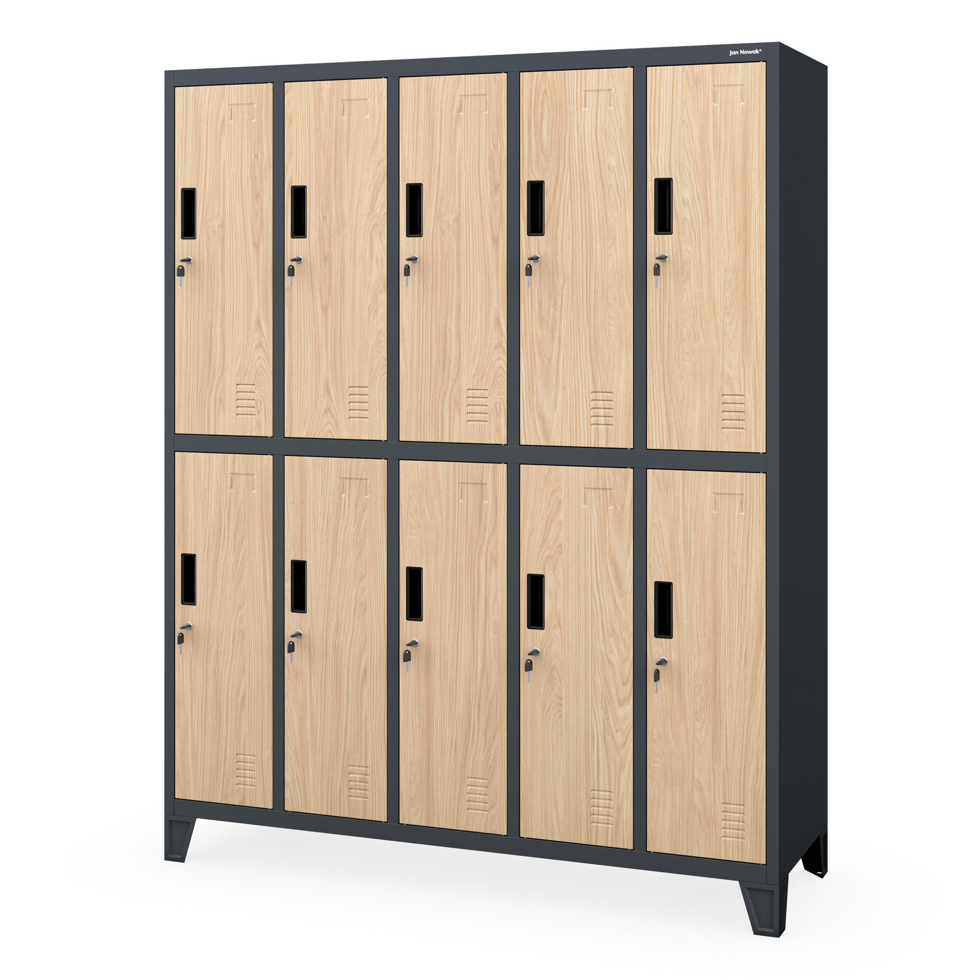 ARBEITSSCHUTZ-KLEIDERSCHRANK BARTEK 172 x 136 x 45 cm - Anthrazit/Sonoma Eiche, Metall (136/172/45cm) - Jan Nowak