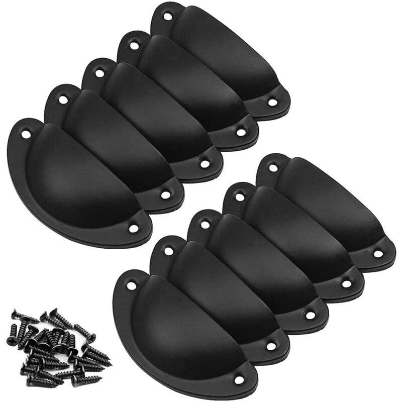 MÖBELGRIFF Schwarz Retro 10er-Set 82 mm - Multicolor, Metall (3.5/3/8.2cm)